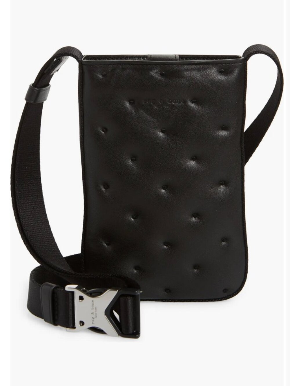 RAG & BONE Riser quilted black leather crossbody phone bag NWOT